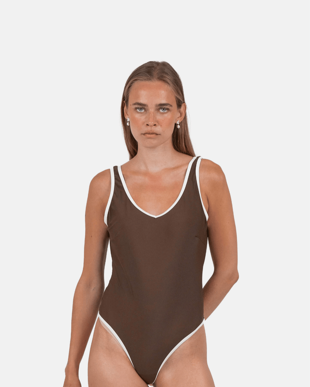 Badedragt Brun | Skagen - clothing.dk